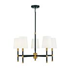 Savoy House Essentials Brody 1-1630-5-143 5-Lights 300W Matte Black with Warm Brass Accents Chandelier