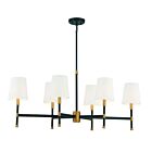 Savoy House Essentials Brody 1-1631-6-143 6-Lights 360W Matte Black with Warm Brass Accents Linear Chandelier