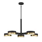 Savoy House Ashor 1-1635-5-143 5-Lights 55W Matte Black with Warm Brass Accents Chandelier