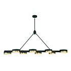Savoy House Ashor 1-1636-8-143 8-Lights 88W Matte Black with Warm Brass Accents Linear Chandelier