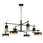 Savoy House Ashor 1-1637-8-143 8-Lights 56W Matte Black with Warm Brass Accents Chandelier