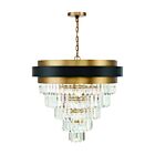 Savoy House Marquise 1-1668-9-143 9-Lights 540W Matte Black with Warm Brass Accents Chandelier
