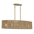 Savoy House Ashe 1-1738-5-320 5-Lights 300W Warm Brass and Rope Linear Chandelier