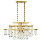 Savoy House Luna 1-1867-10-322 10-Lights 600W Warm Brass Linear Chandelier