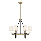 Savoy House Tivoli 1-1893-6-143 6-Lights 360W Matte Black with Warm Brass Accents Chandelier