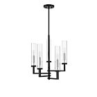 Savoy House Folsom 1-2135-5-67 5-Lights 300W Matte Black with Polished Chrome Accents Chandelier