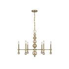 Savoy House 1-2511-6-127 Crescent 6-Lights 60W Noble Brass Incandescent/LED Chandelier