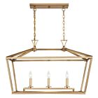 Savoy House Essentials Townsend 1-423-3-322 3-Lights 180W Warm Brass Linear Chandelier