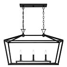 Savoy House Essentials Townsend 1-423-3-89 3-Lights 180W Matte Black Linear Chandelier