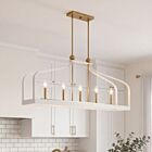 Savoy House Sheffield 1-7804-5-142 5-Lights 300W White with Warm Brass Accents Linear Chandelier