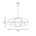 Savoy House Kirkland 1-8042-6-79 6-Lights 360W English Bronze and Warm Brass Linear Chandelier