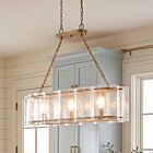 Savoy House Essentials Genry 1-8203-3-322 3-Lights 180W Warm Brass Linear Chandelier