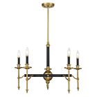 Savoy House 1-9511-5-143 5-Lights 300W Matte Black and Warm Brass Chandelier