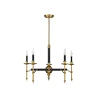Savoy House 1-9511-5-143 5-Lights 300W Matte Black and Warm Brass Chandelier