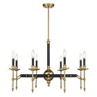 Savoy House 1-9512-8-143 8-Lights 480W Matte Black and Warm Brass Chandelier