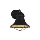 Savoy House 5-179-137 Belmont 1-Light 60W Textured Black with Warm Brass Accents Outdoor Wall Lantern