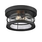Savoy House 5-369-13-BK Barrett 2-Lights 120W Black Outdoor Flush Mount