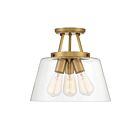 Savoy House Essentials 6-1024-3-322 Calhoun 3-Lights 180W Warm Brass Semi Flush Mount