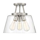 Savoy House Essentials 6-1024-3-SN Calhoun 3-Lights 180W Satin Nickel Semi Flush Mount