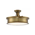 Savoy House Essentials 6-134-3-322 Watkins 3-Lights 180W Warm Brass Semi Flush Mount