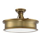 Savoy House Essentials 6-134-3-322 Watkins 3-Lights 180W Warm Brass Semi Flush Mount