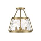 Savoy House Essentials 6-1802-3-322 Crawford 3-Lights 180W Warm Brass Semi Flush Mount