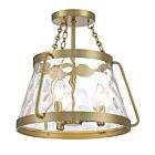 Savoy House Essentials 6-1802-3-322 Crawford 3-Lights 180W Warm Brass Semi Flush Mount