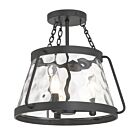 Savoy House Essentials 6-1802-3-89 Crawford 3-Lights 180W Matte Black Semi Flush Mount