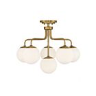 Savoy House Essentials 6-1950-6-322 Marco 6-Lights 360W Warm Brass Semi Flush Mount
