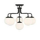 Savoy House Essentials 6-1950-6-89 Marco 6-Lights 360W Matte Black Semi Flush Mount