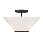Savoy House 6-4012-3-89 3-Lights 180W Matte Black Semi Flush Mount