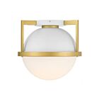 Savoy House 6-4602-1-142 Carlysle 1-Lights 60W White with Warm Brass Flush Mount