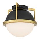 Savoy House 6-4602-1-143 Carlysle 1-Lights 60W Matte Black with Warm Brass Flush Mount