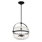 Savoy House 6-4723-4-89 Denmar 4-Lights 240W Matte Black Convertible Semi-Flush Mount or Pendant