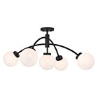 Savoy House 6-6199-5-89 5-Lights 17.5W Matte Black Semi Flush Mount
