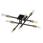 Savoy House 6-7003-8-77 Lyrique 8-Lights 480W Bronze with Brass Accents Semi Flush Mount