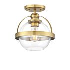 Savoy House Essentials 6-7200-1-322 Pendleton 1-Lights 60W Warm Brass Semi Flush Mount