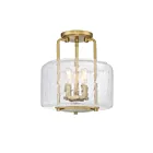 Savoy House Essentials 6-7790-3-322 Avalon 3-Lights 180W Warm Brass Semi Flush Mount