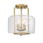 Savoy House Essentials 6-7790-3-322 Avalon 3-Lights 180W Warm Brass Semi Flush Mount