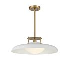 Savoy House Gavin 7-1690-1-142 1-Lights 60W White with Warm Brass Accents Pendant