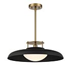 Savoy House Gavin 7-1690-1-143 1-Lights 60W Matte Black with Warm Brass Accents Pendant