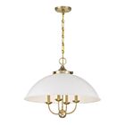 Savoy House 7-1725-4-142 4-Lights 240W White and Warm Brass Pendant