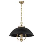 Savoy House 7-1725-4-143 4-Lights 240W Matte Black and Warm Brass Pendant