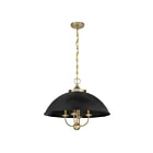 Savoy House 7-1725-4-143 4-Lights 240W Matte Black and Warm Brass Pendant