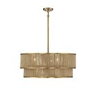 Savoy House Ashburn 7-1774-6-320 6-Lights 360W Warm Brass and Rope Pendant