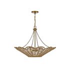 Savoy House Cyperas 7-1825-5-320 5-Lights 300W Warm Brass and Rope Pendant