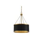 Savoy House Delphi 7-188-6-143 6-Lights 360W Black with Warm Brass Accents Pendant