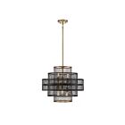 Savoy House Kelvin 7-1927-6-143 6-Lights 360W Matte Black with Warm Brass Accents Pendant