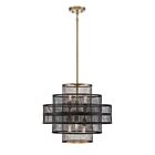 Savoy House Kelvin 7-1927-6-143 6-Lights 360W Matte Black with Warm Brass Accents Pendant