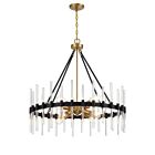 Savoy House Santiago 7-1937-8-143 8-Lights 480W Matte Black with Warm Brass Accents Pendant
